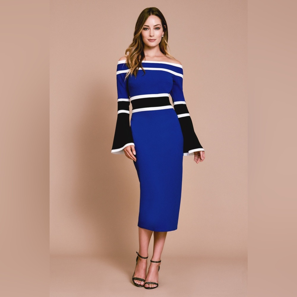 OCASIO CREPE OFF-THE-SHOULDER DRESS